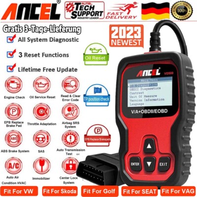 OBD2 Diagnosegerät KFZ Scannner für VW für Audi Seat Skoda EPB Öl TP SERVICE