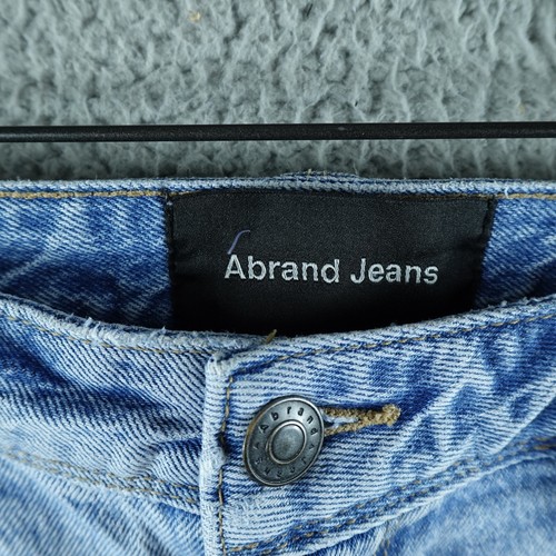 Abrand Mens Jeans 32 Blue Dropped Slim Distressed Medium Wash Zip Tear Trouser - Picture 4 of 12