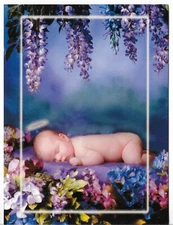 NEW LEANIN TREE BABY Card approx 7 X 5.5" CONGRATULATIONS NEW BABY BOY OR GIRL