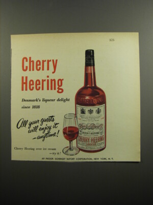1951 Cherry Heering Liqueur Ad - All your guests will enjoy it - anytime