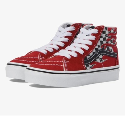 Vans Sk8-Hi Reflect Check Flame Racing Sneaker New Kids SIZES