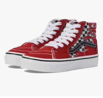 Vans Sk8-Hi Reflect Check Flame Racing Sneaker New Kids SIZES - Image 1 of 4