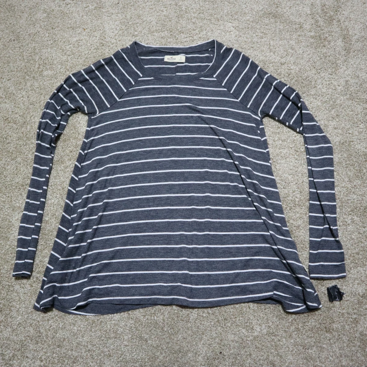 Hollister black and store white striped shirt
