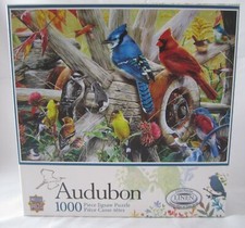 Masterpieces 1000 Pc Jigsaw Puzzle Audubon BACKYARD BIRDS 31978 Linen NEW