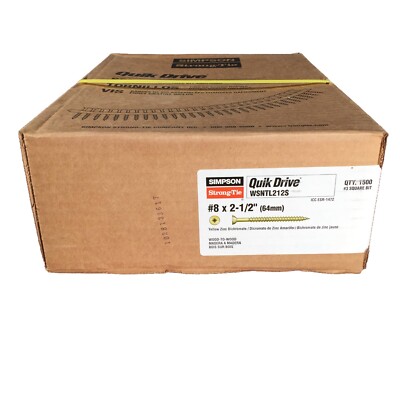 1500 Quik Drive #8 x 2-1/2'' Collated Wood Screw WSNTL212S,  Simpson Strong Tie