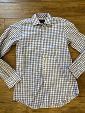 Tattersall London Mens Long Sleeve Shirt Sz Medium 15 1/2 34/35 Button Up Soft