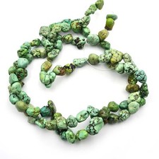 Natural Green Turquoise Tumble Beads Gemstone Smooth Briolette 12x13 MM 16 Inch