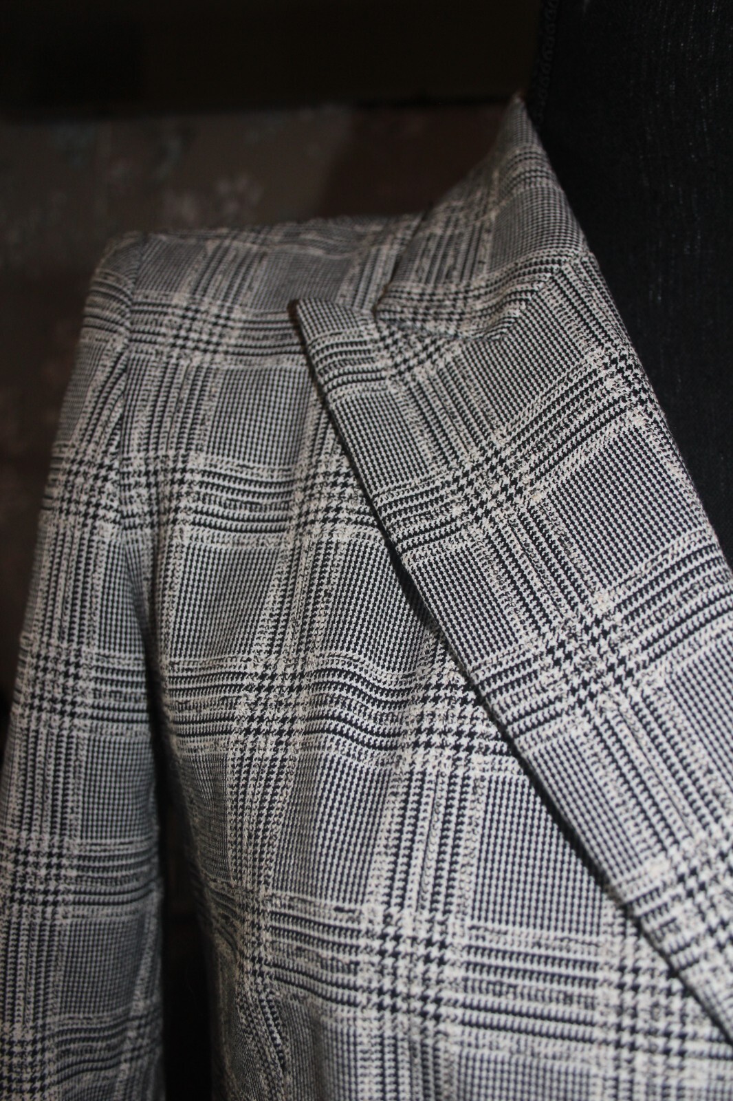 ZARA Checked Micro Houndstooth Check Monochrome D… - image 3