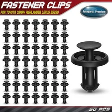 50Pcs 8mm Nylon Rocker Panel Moulding Retainer Clips Push-Type for Toyota Lexus