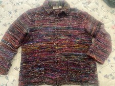 CHICOS, Sz 1 Amazing Multicolor,Tweed, 100 Silk Jacket, READ 