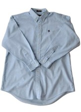 VTG Chaps Ralph Lauren Button Down Shirt Man's 17.5 32 / 33 Blue Long Sleeves