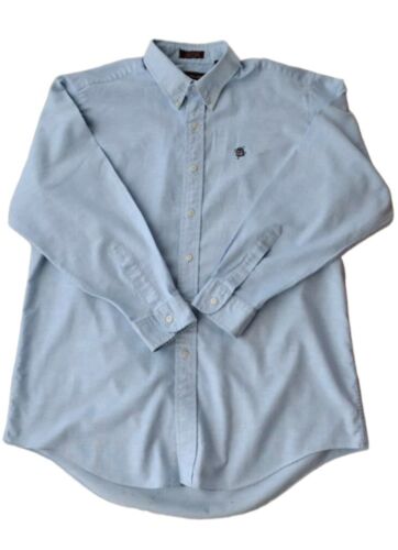 VTG Chaps Ralph Lauren Shirt Adult 17.5 32 / 33 Blue Long Sleeve Dress Mens