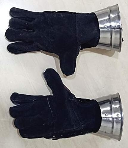 Medieval Knight Halloween Costume Gauntlets Armor Steel Gloves - Picture 7 of 13