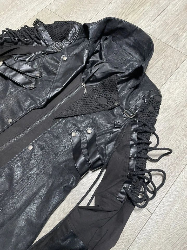 Rare Punk Rave Bondages Steampunk Faux Leather Coat Goth Mans Size M - Image 4 of 4