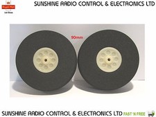 RC Plane Wheels Large Lightweight Foam Sponge Wheel Metric Size 90mm Diameter UK