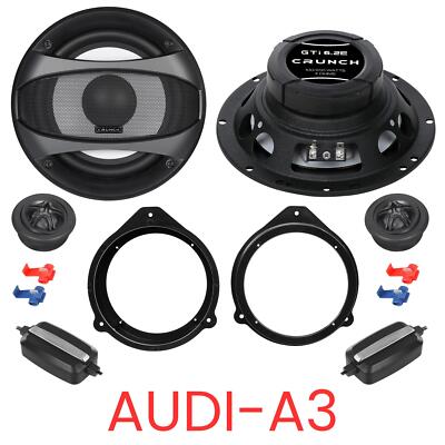 Crunch GTI-6.2E Components Speaker Boxes Set Compatible for Audi A3 (8PA)