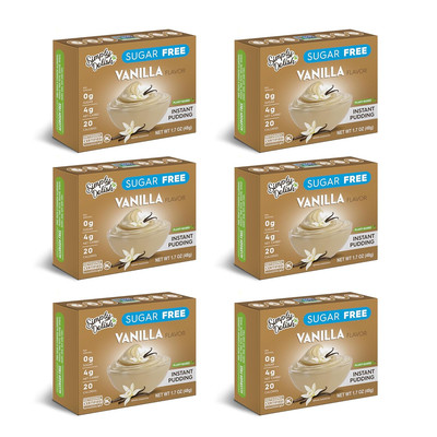 Simply Delish Instant Delicious Vanilla Keto Pudding 6 Pack   Low Carb