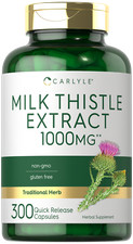 Milk Thistle Extract Capsules  1000mg  300 Count  Non-GMO  by Carlyle