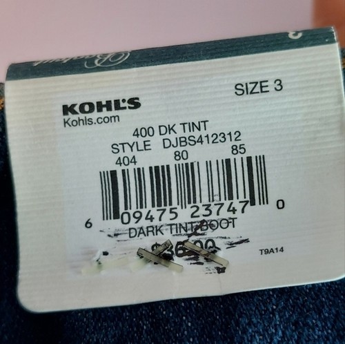 SO dunkel getönte Boot Cut Jeans Junior Größe 3 neu mit Etikett 27W 32L - Bild 4 von 6