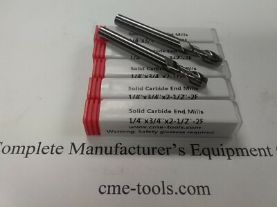 5pcs 1/4''x3/4x2-1/2 solid Carbide End Mills  2 Flt S/E #1006-14F2-new