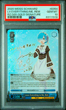 PSA 10 Weiss Schwarz Gold Signed English Re:Zero Rem RZ/S68-E054SP SP FOIL 2020
