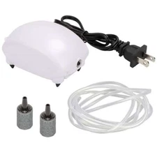 Silent Aquarium Mini Bubble Air Stone Aerator Fish Tank Hydroponic Oxygen Pump