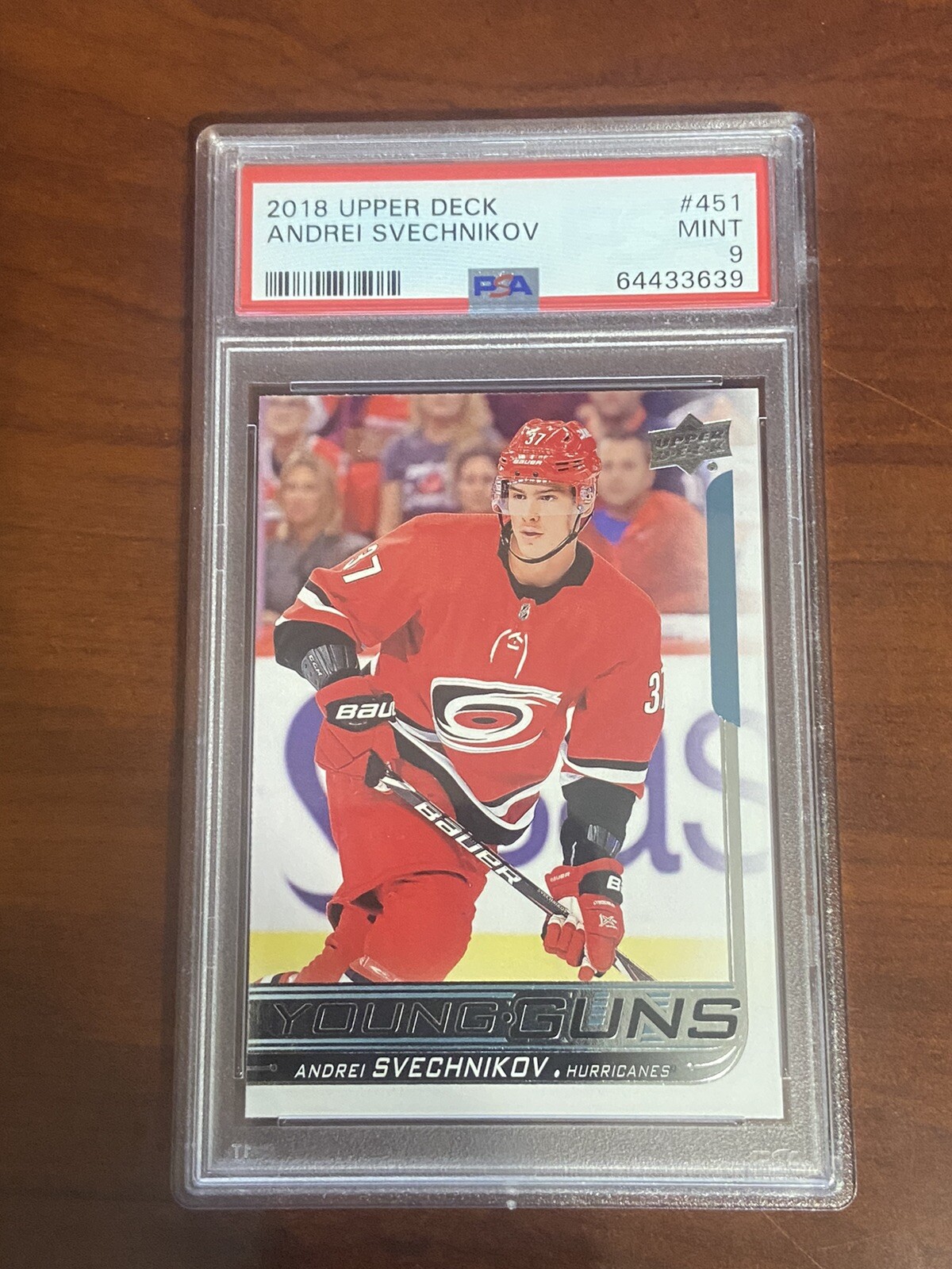 2018 Upper Deck Series 2 Andrei Svechnikov Young Guns RC PSA 9 #451 Hurricanes