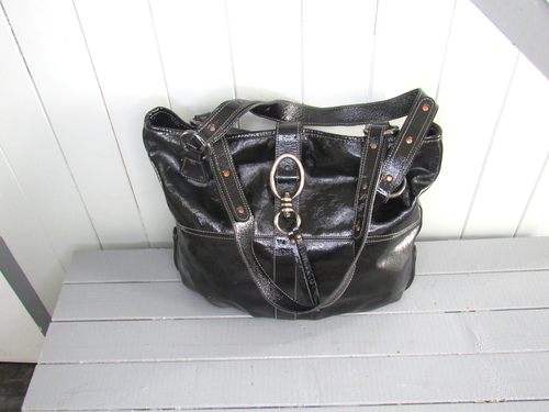 Sac à Main TEXIER En Toile Et Cuir Noir – Neuf Jamais Porté – Double Anse, Fermeture éclair