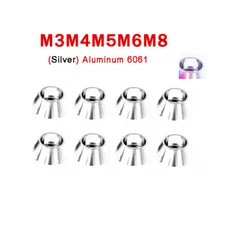 M3-M8 Anodized Aluminium Cone Cup Head Washers Fit Socket Cap Screws Bolt Silver