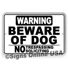 Beware Of Dog No Trespassing Soliciting Sign Magnetic Or Decal caution warning