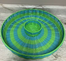 CHIP AND DIP SERVING Tray  MULTI COLOR WEAVED