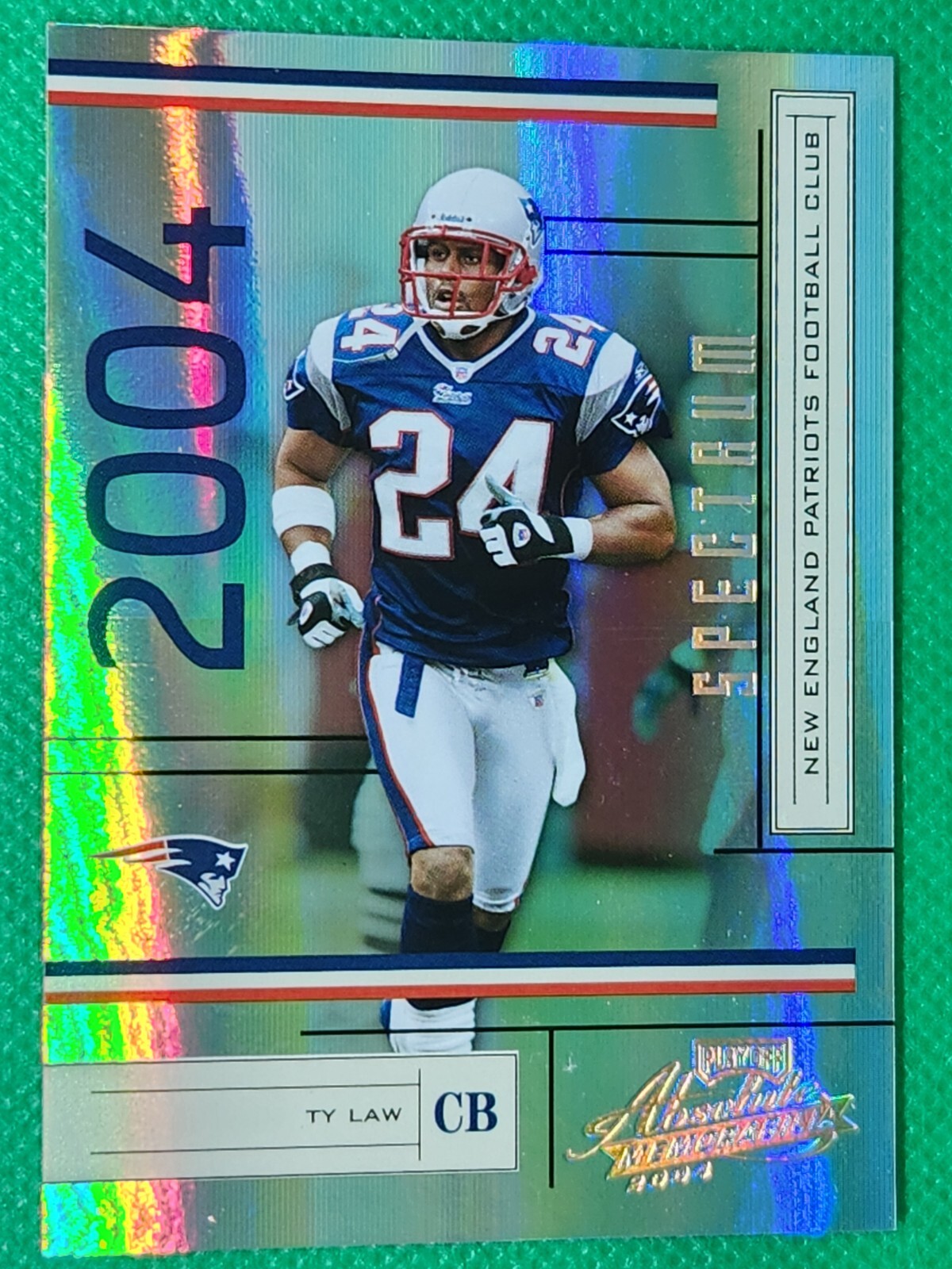2004 Playoff Absolute Memorabilia Spectrum /100 Ty Law HOF New England Patriots