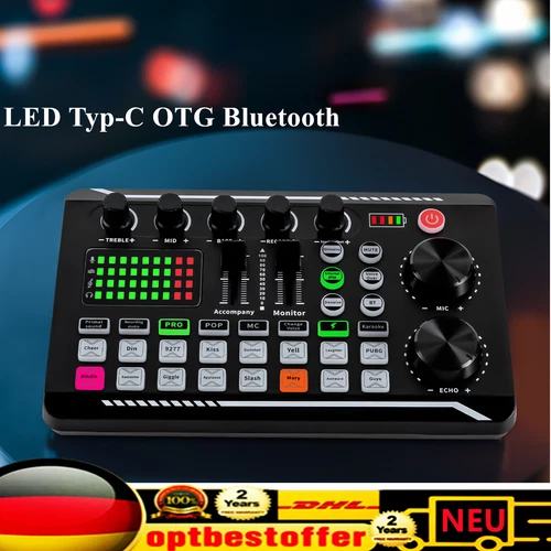 USB Blutooth Audio Mixer Live Soundkarte - Live Streaming Broadcast Recording