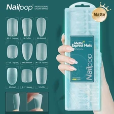 Short Matte Nail Tips Extension System Full Cover Gel Tips Nail Art Fake Nails