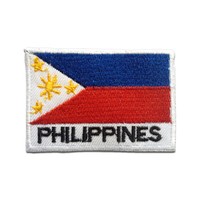 AufnäHer / BüGelbild - Phillipinen Flagge Fahne - Weiß - 5 X 7,2 Cm