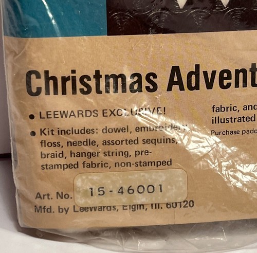 Kit calendario avvento Natale Lee Wards 1976 vintage decorazioni in feltro banner da parete appendere - Foto 5 di 15