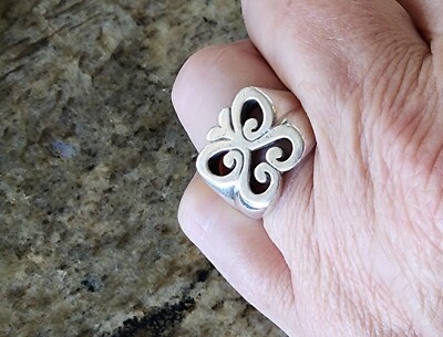 Retired James Avery Wide Band Butterfly Ring Size