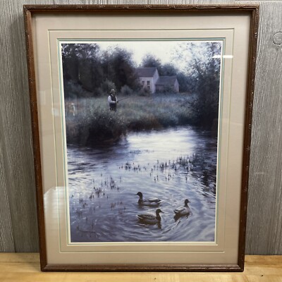 Robert Duncan Peaceful Evening Framed Print Matted Under Glass 21x17