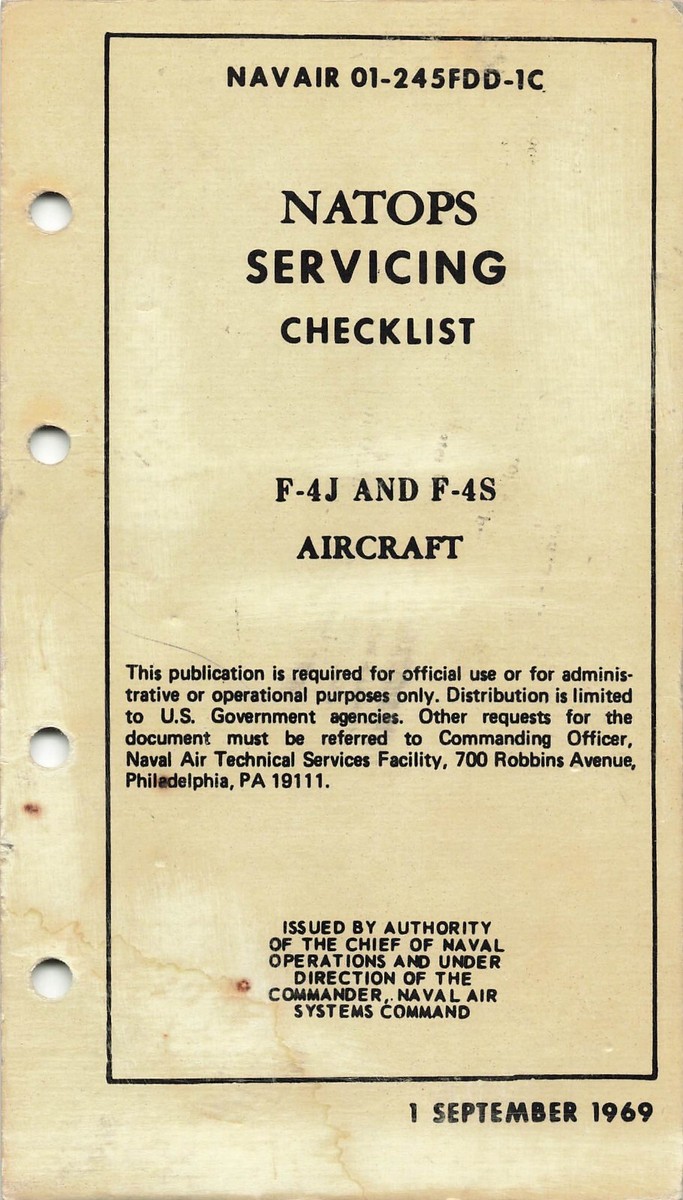 F-4J & F-4S Phantom II 1980 NATOPS Servicing Checklist Flight