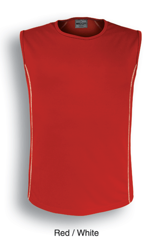 3PCX MENS SINGLET TANK 100% POLYESTER COOL DRY BREATHABLE PANEL LINE SPORTS TANK - Picture 13 of 18