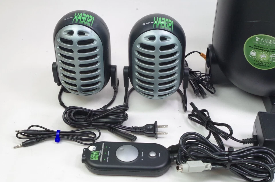 Altec Lansing XA3021 Theater Sound System Remote Satellite Speakers Complete - Image 2 of 4