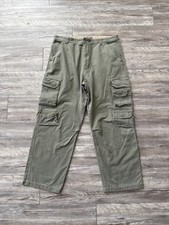 Coliseum Pants Mens 36x30 Green Baggy Cargos Skater Y2K Military Vintage