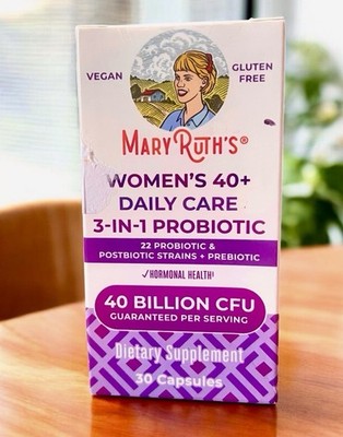 Mary Ruth's 3-in-1 Women's 40+ Probiotic 30 Capsule 40 Billion CFU Exp 2/27
