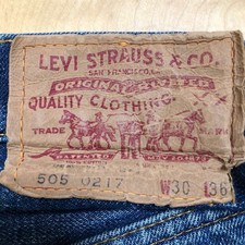 Vintage Levi's 505 Big E Redline Selvedge Denim Jeans W30 L36 Single Stitch