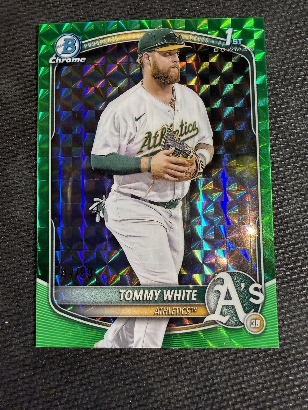 2025 Bowman Chrome TOMMY WHITE BCP-251 GREEN REFRACTOR/99 Color Match 🔥🔥🔥