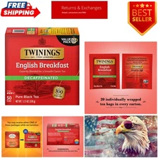 Decaffeinated English Breakfast Tea - 6 Boxes of 50 Individually Wrapped Bags