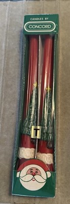 Vtg NOS Christmas tree tapered candlesticks 2Pack By Concord 