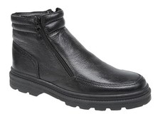 Roamers Mens Gents Black Leather Twin Zip Thermal Lined Boot TR SOLE - M333A