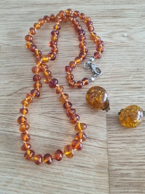   EDEL-VINTAGE: Traumhaftes Bernstein-Set (17g) Cognac-Glanz aus den 50s/60s  