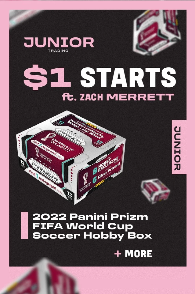 $1 STARTS | ft. Zach Merrett | 2022 Panini Prizim FIFA World Cup Hobby Box